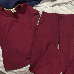 Maroon scrub set or separates